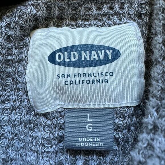 Old Navy Essential Grey Pullover Hoodie Size Large Cotton Blend Knit Style - Picture 7 of 9